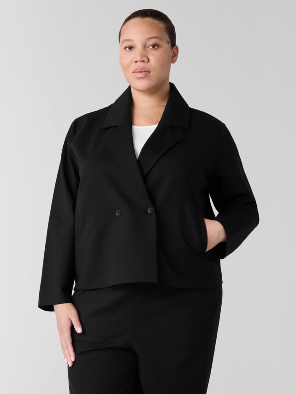 Eileen Fisher Washable Flex Ponte Short Blazer 1X LIKE NEW